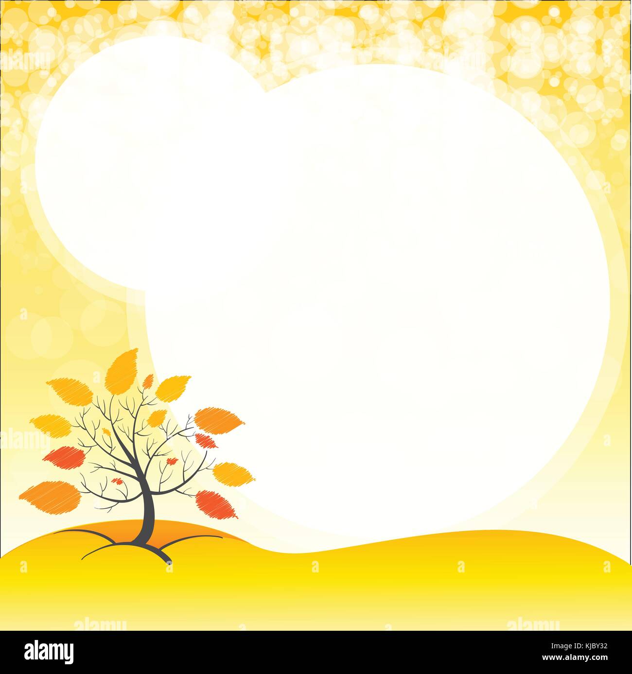 Illustration of a blank space with an autumn tree Stock Vector Image ...