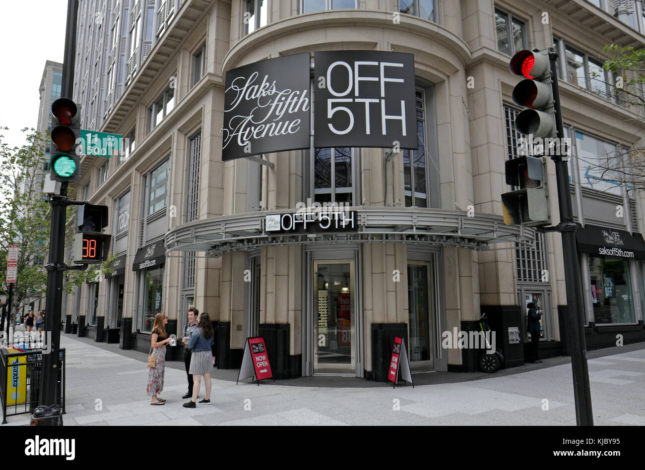 The Saks Fifth Avenue Off 5th retail outlet on 11th St NW in Washington DC,  United States Stock Photo - Alamy