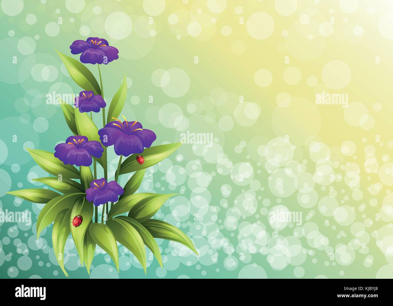 Illustration of a plant with violet flowers Stock Vector Image & Art ...