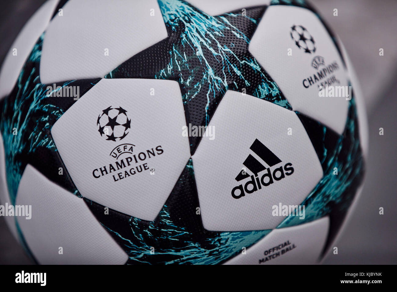 official UEFA Champions League Ball of Season 2017/2018 Stock Photo - Alamy