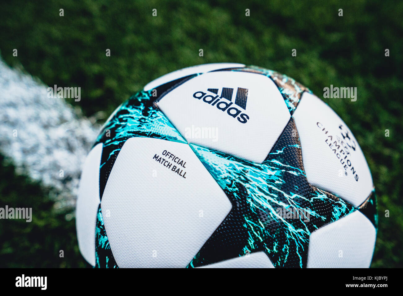 official UEFA Champions League Ball of Season 2017/2018 Stock Photo - Alamy