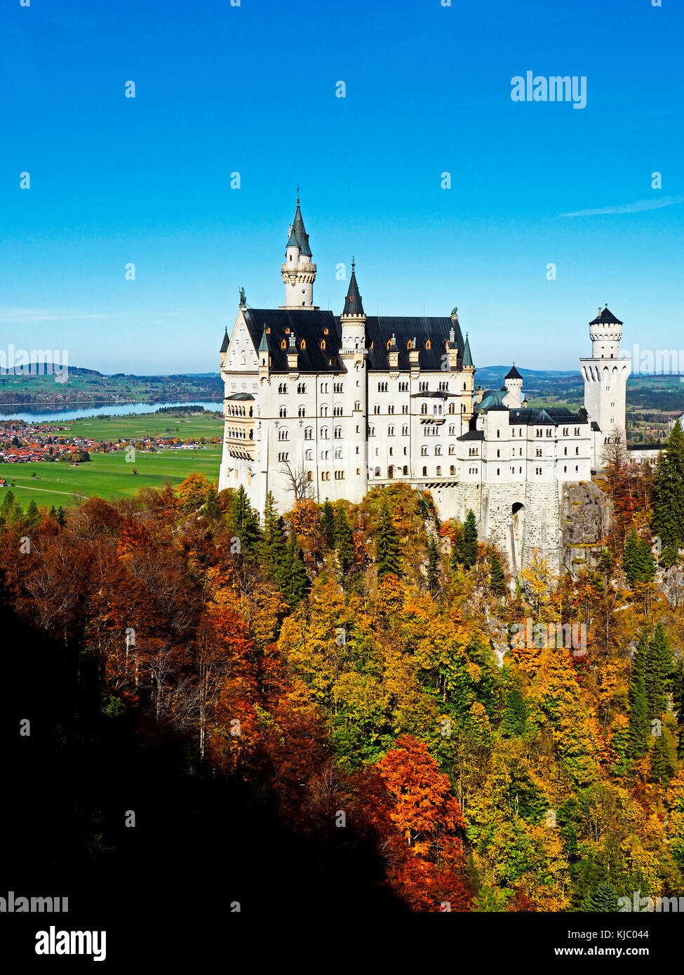 Mad King Ludwig's Neuschwanstein Castle in Bavaria, Germany. Stock Photo