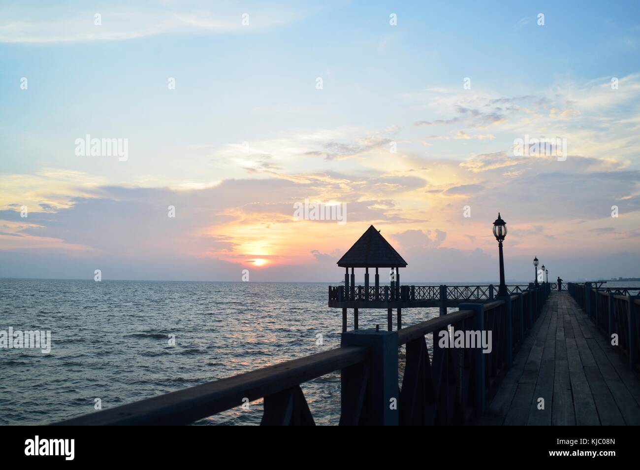 the sunrise moment at the jetty Stock Photo - Alamy
