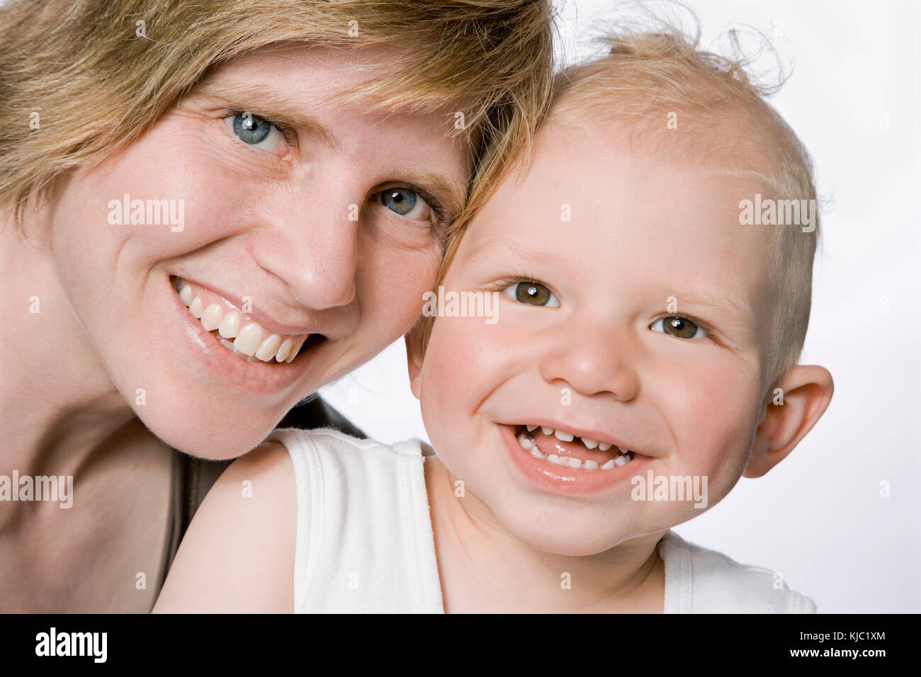 Portrait of Mother and Son Stock Photo