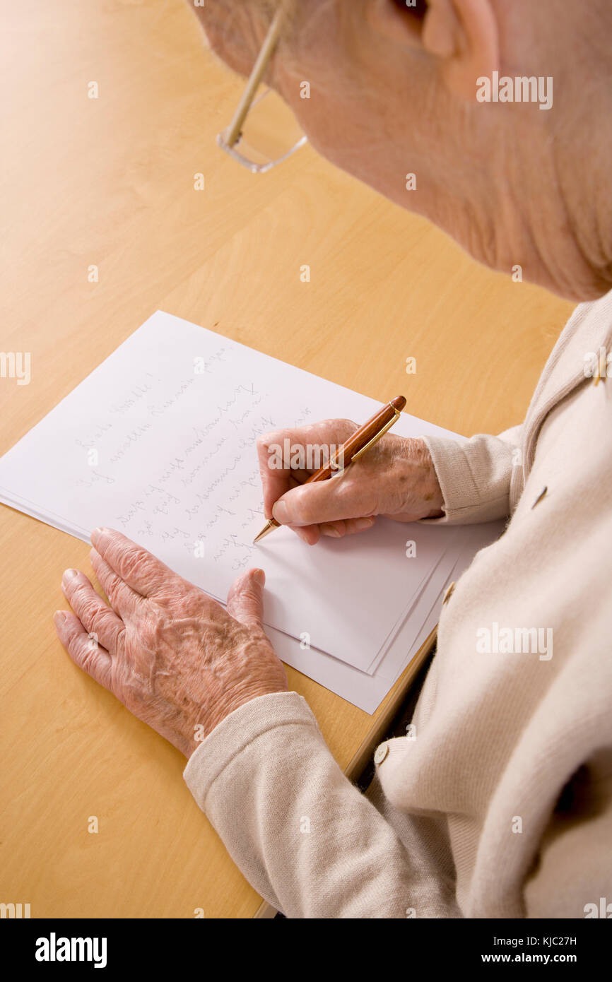 Woman Writing Letter Stock Photo - Alamy