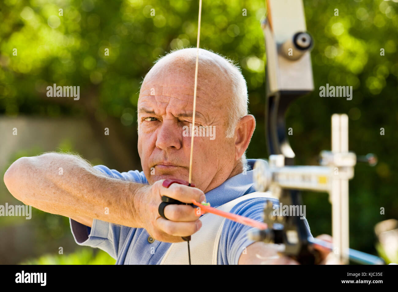 Man Using Bow and Arrow Stock Photo Alamy