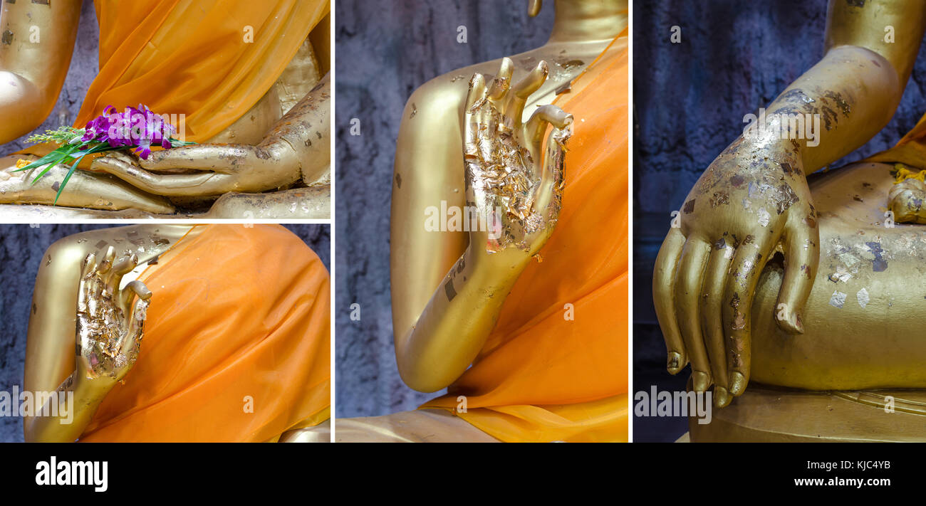 The Buddha status of temple at bangkok province,Thailand Stock Photo