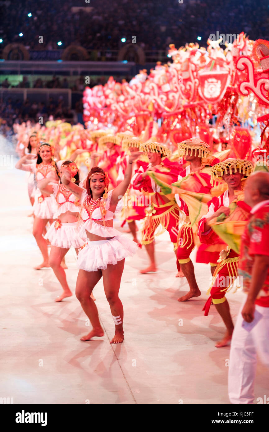 Performers at the Boi Bumba festival in Parintins, Amazonas state, Brazil Stock Photo