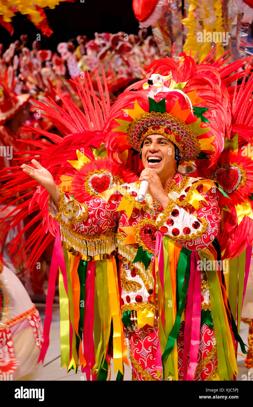Performers at the Boi Bumba festival in Parintins, Amazonas state, Brazil Stock Photo