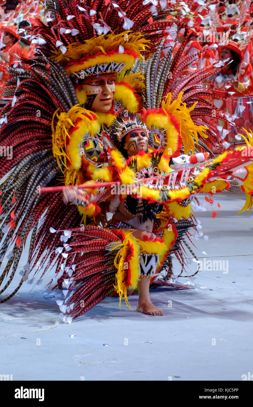 Performers at the Boi Bumba festival in Parintins, Amazonas state, Brazil Stock Photo