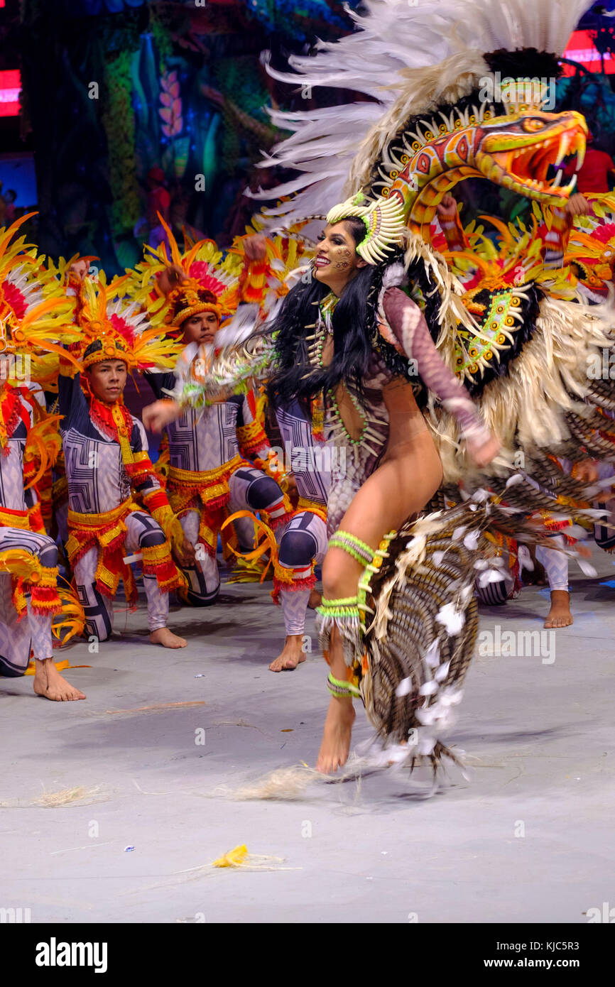 Performers at the Boi Bumba festival in Parintins, Amazonas state, Brazil Stock Photo