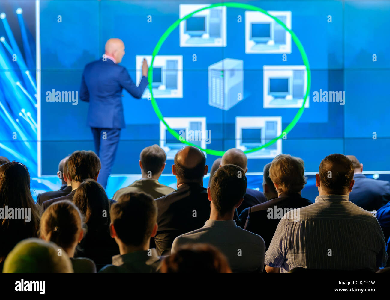 Audience listens to the lecturer Stock Photo - Alamy