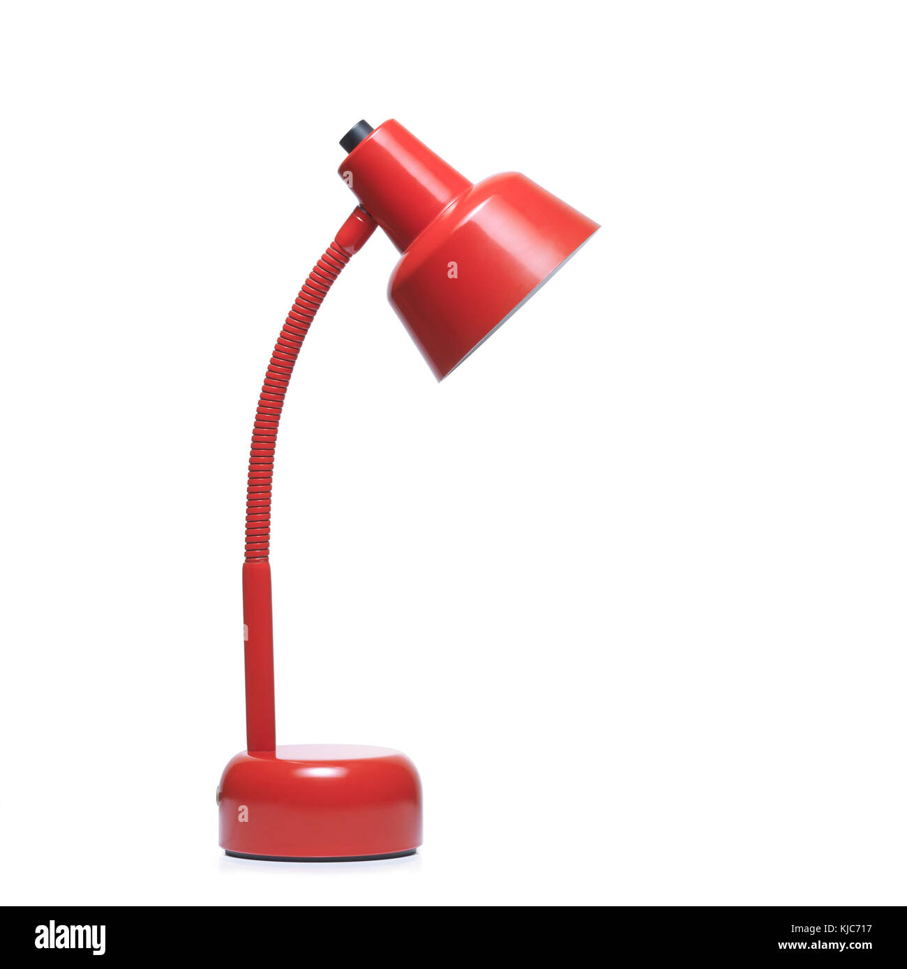 Red color desklamp on white background. Clipping path Stock Photo