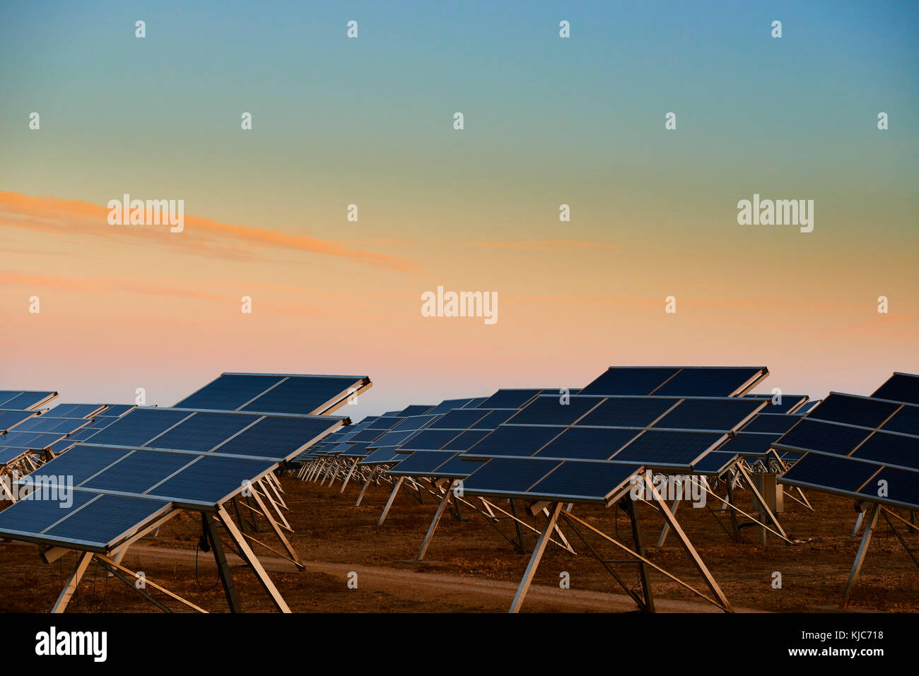 Solar Plant, Mahora, Albacete, Castilla La Mancha, Spain, Europe Stock Photo