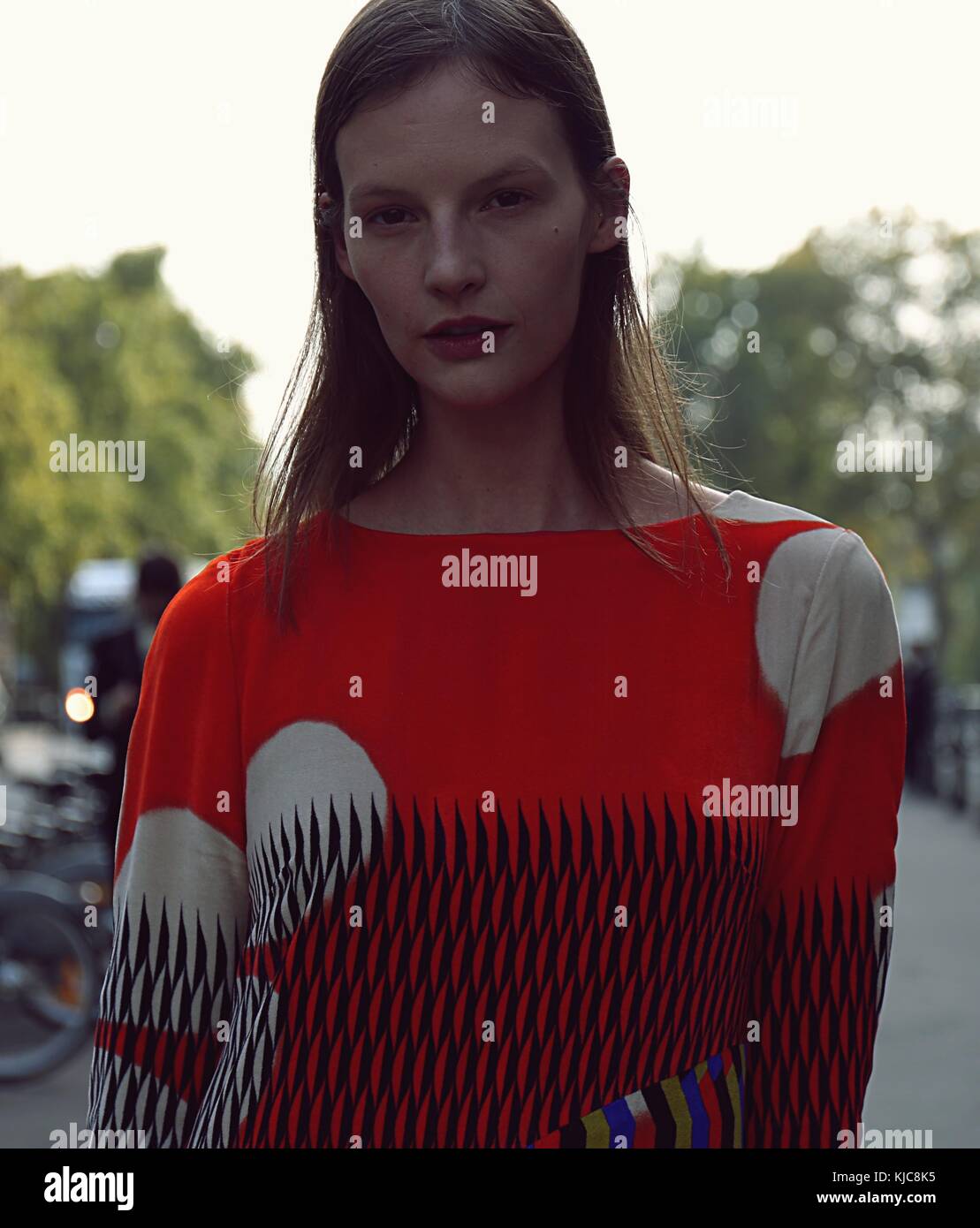 Paris Ii Model PARIS- 27 September 2017 Model on the street during the Paris Fashion ...