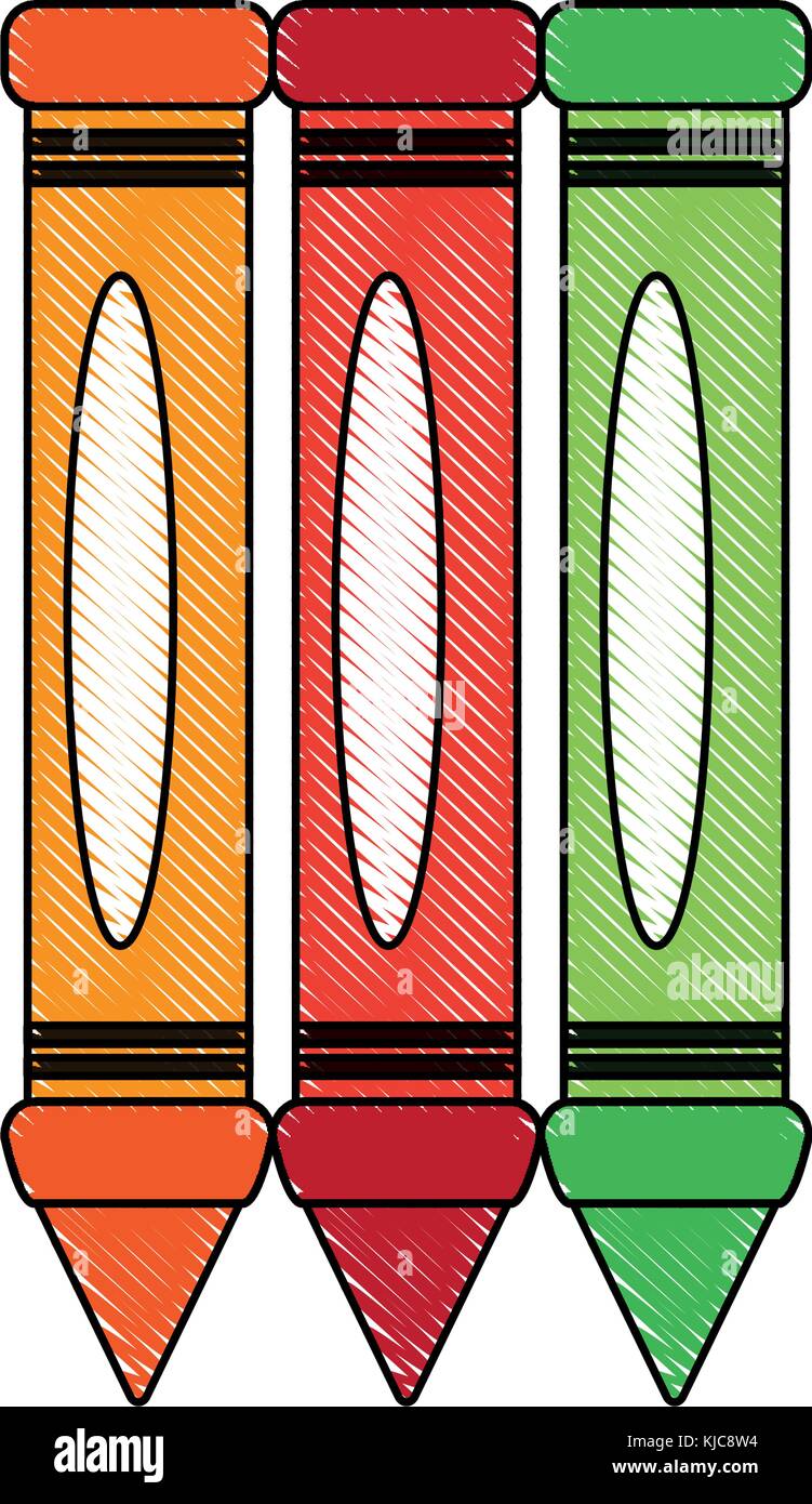 Crayons draw utensil Stock Vector Image & Art Alamy