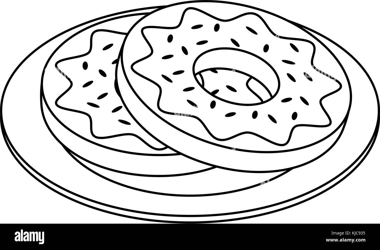 Cartoon donuts Black and White Stock Photos & Images - Alamy