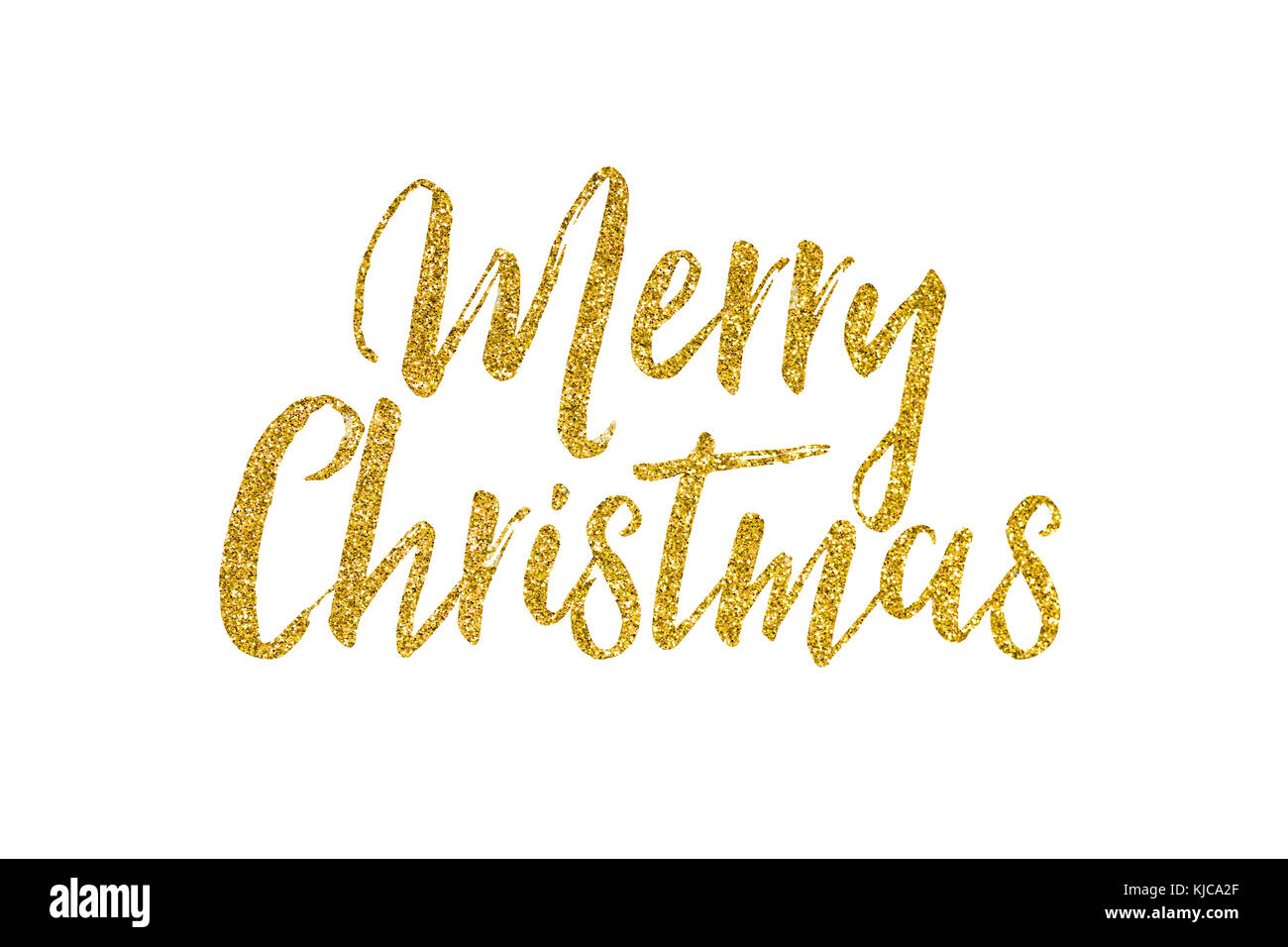 Christmas gold glitter lettering message Stock Photo - Alamy