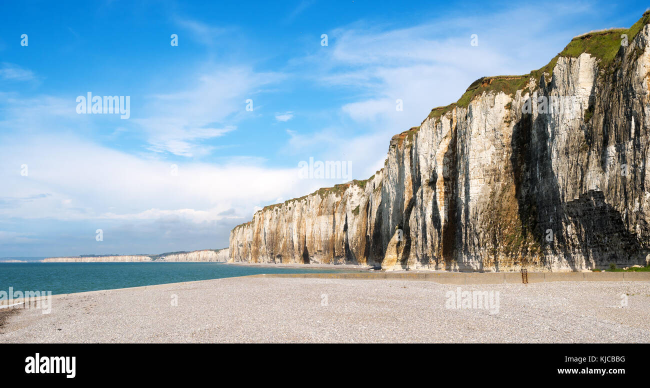The white cliffs of Normandy at Saint Valery en Caux, France, Europe Stock Photo