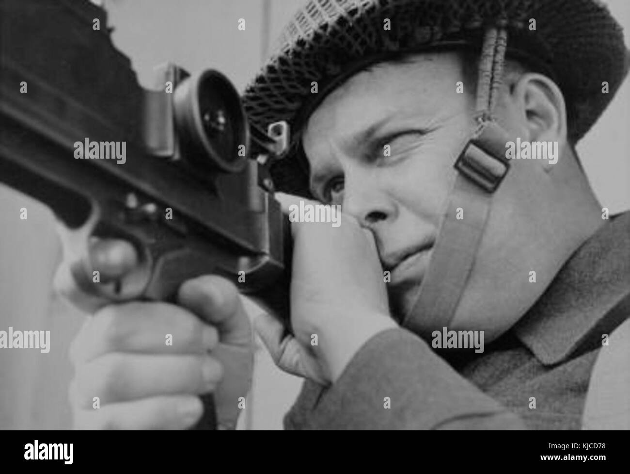 Canadian Gunner in WWII Stock Photo