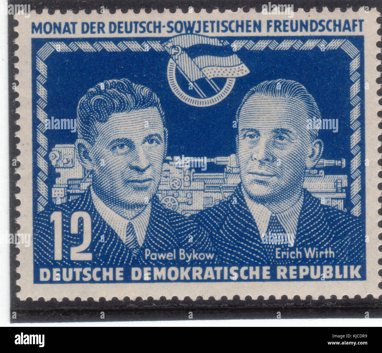 DDR Briefmarke Monat der DSF 1951 12 Pf Stock Photo