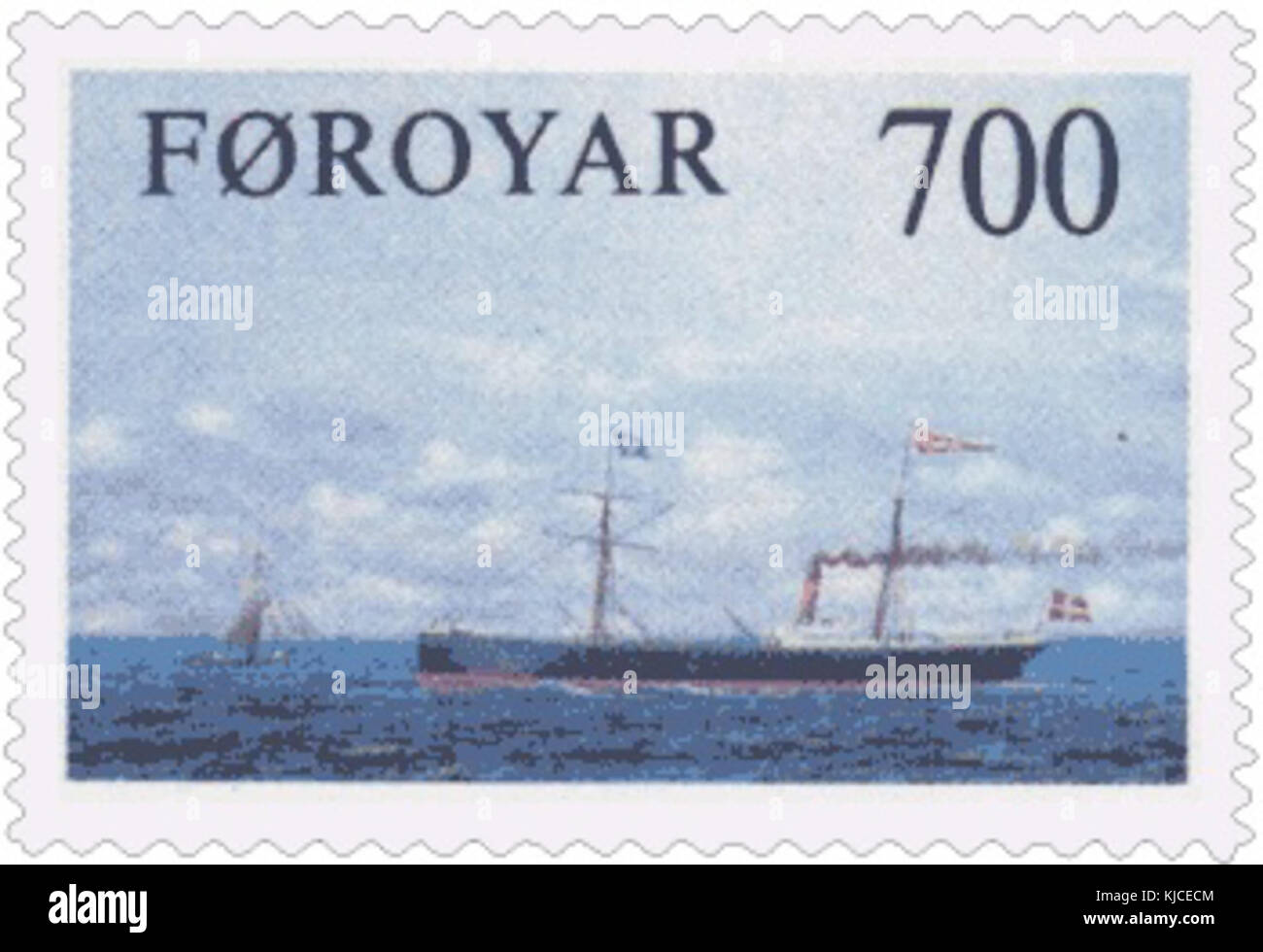 Faroe stamp 075 ss thyra Stock Photo