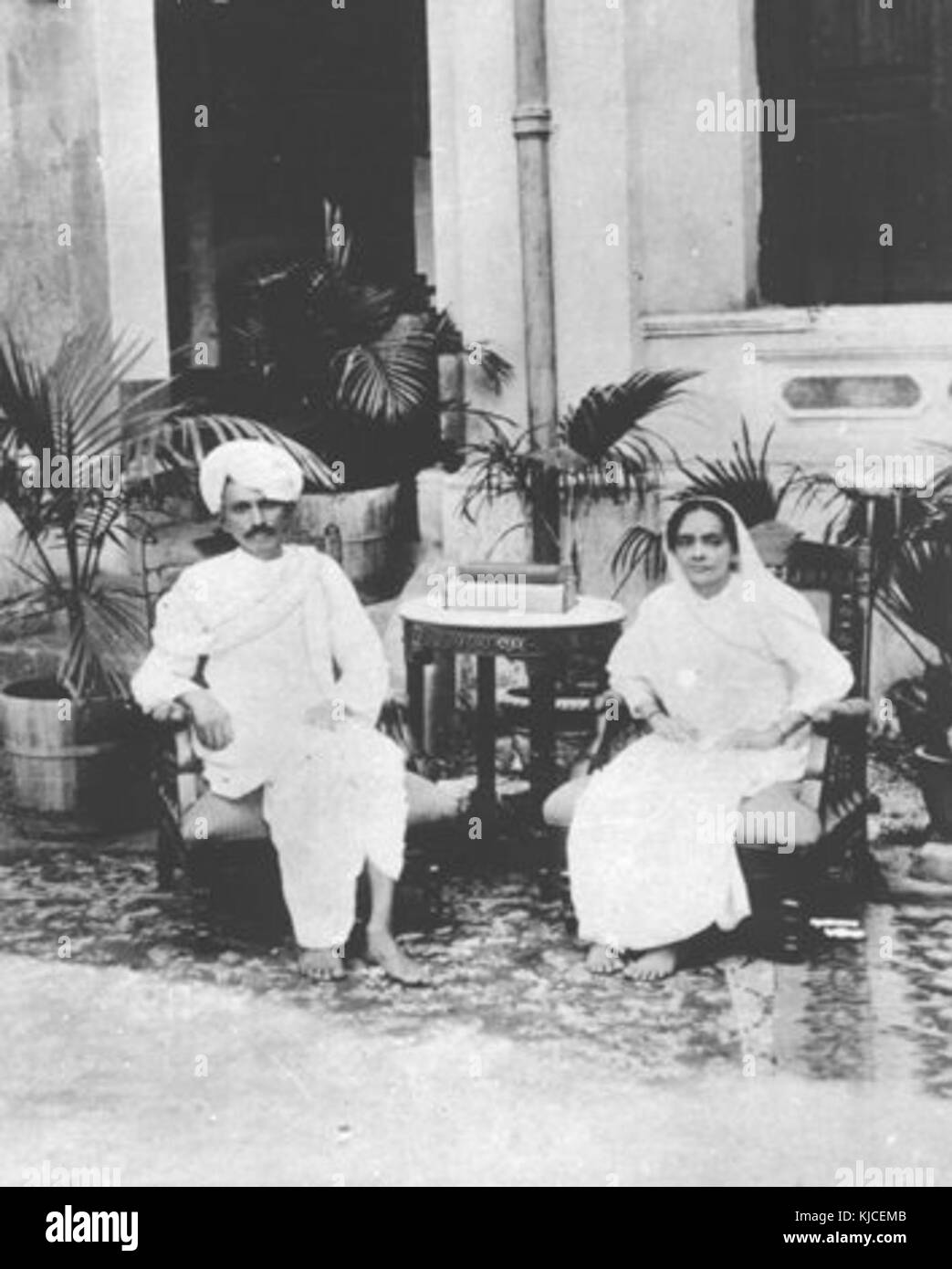 This historical image shows Mahatma Gandhi and his wife Kasturba in ...