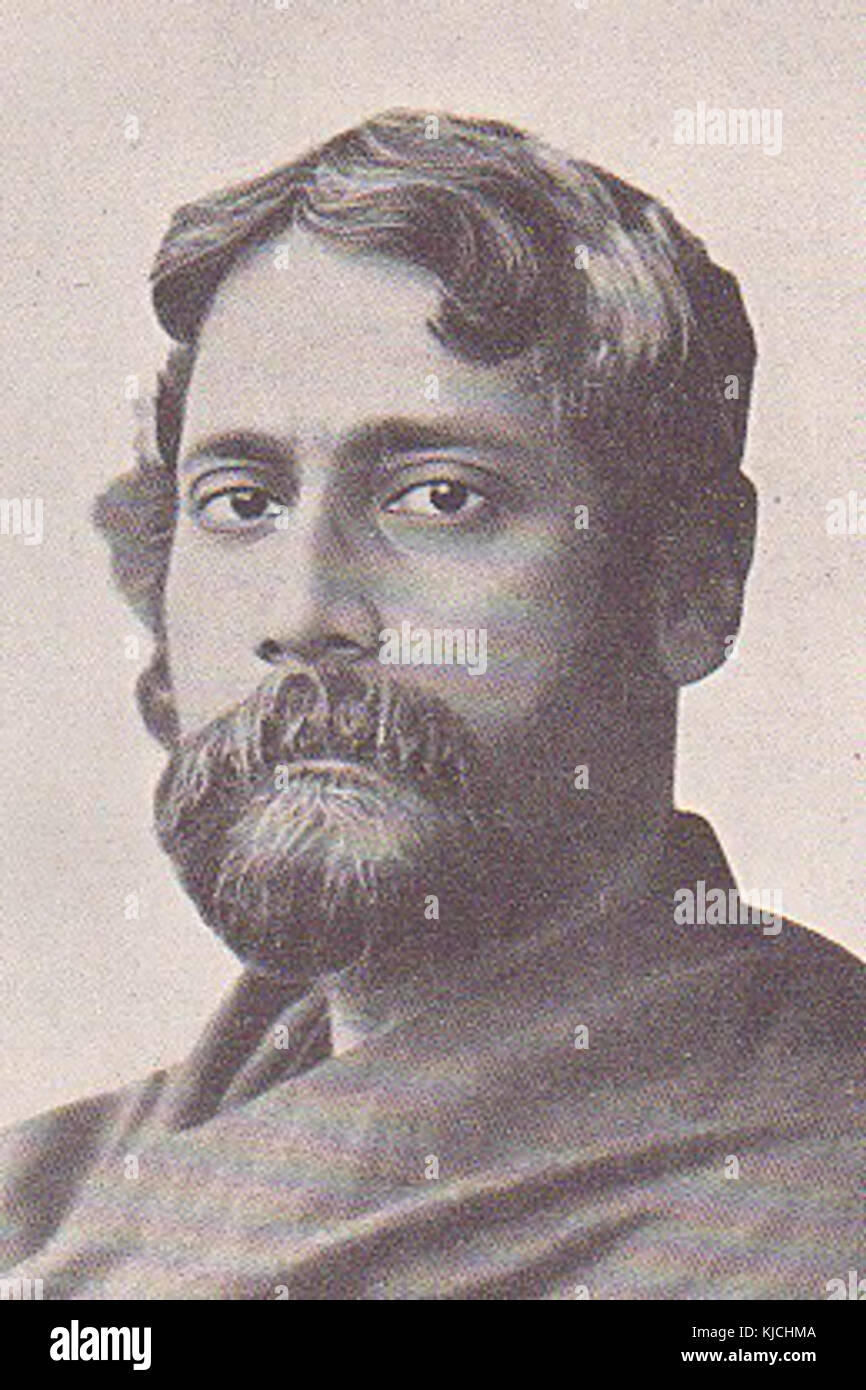 Rabindranath Tagore 1905 1906 Sukumar Ray Stock Photo