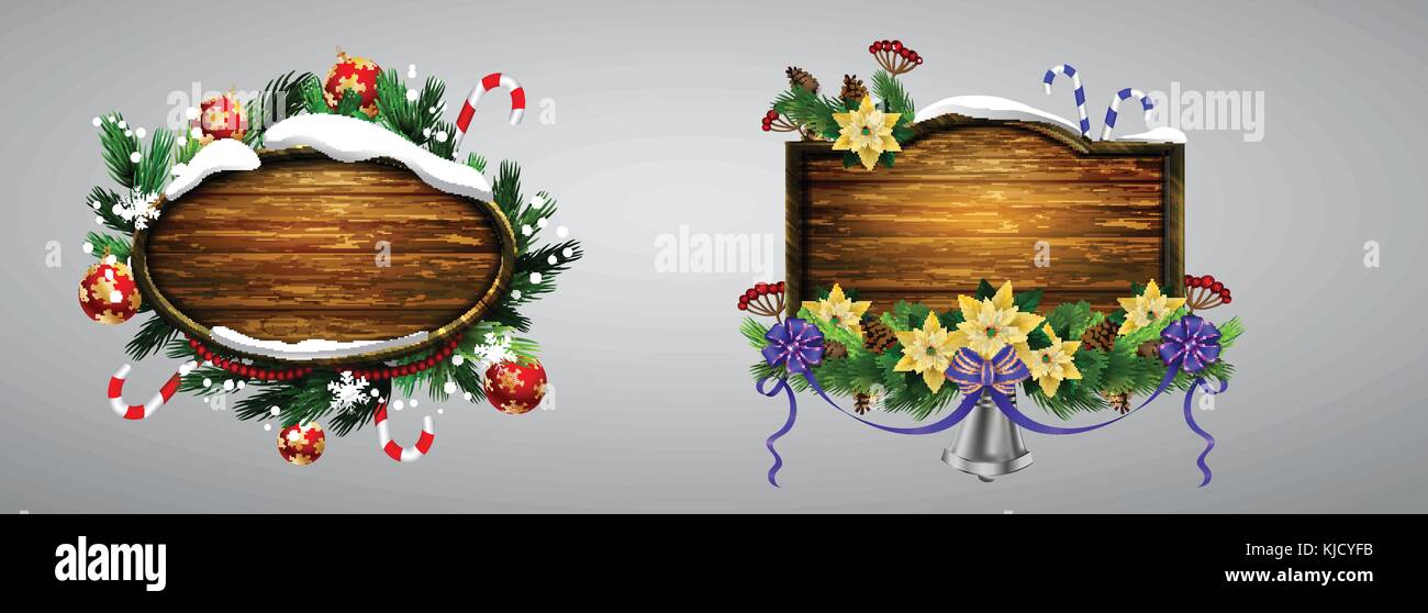 Vector wooden christmas board Stock Vector Image & Art Alamy