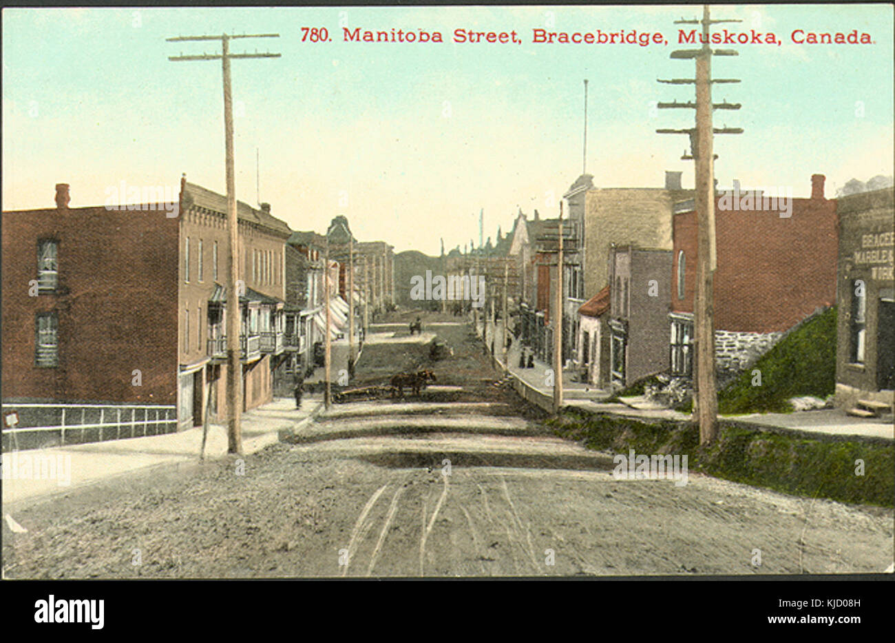 Bracebridge Manitoba Street c 1910 Stock Photo Alamy