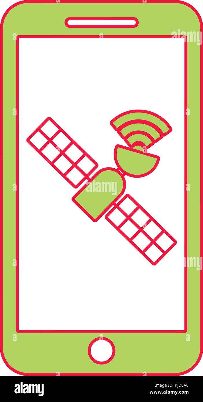 smartphone gps navigation satellite technology Stock Vector Image & Art ...