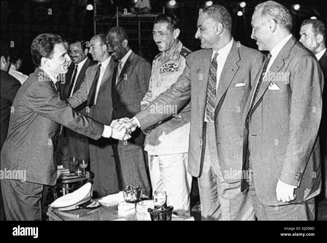 Abdel Halim Hafez and Gamal Abdel Nasser Stock Photo