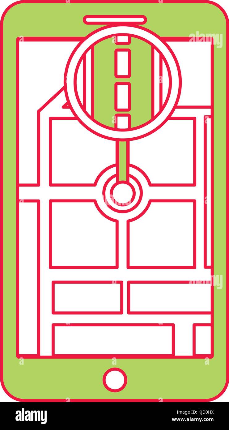 smartphone gps navigation map and pin road Stock Vector Image & Art - Alamy