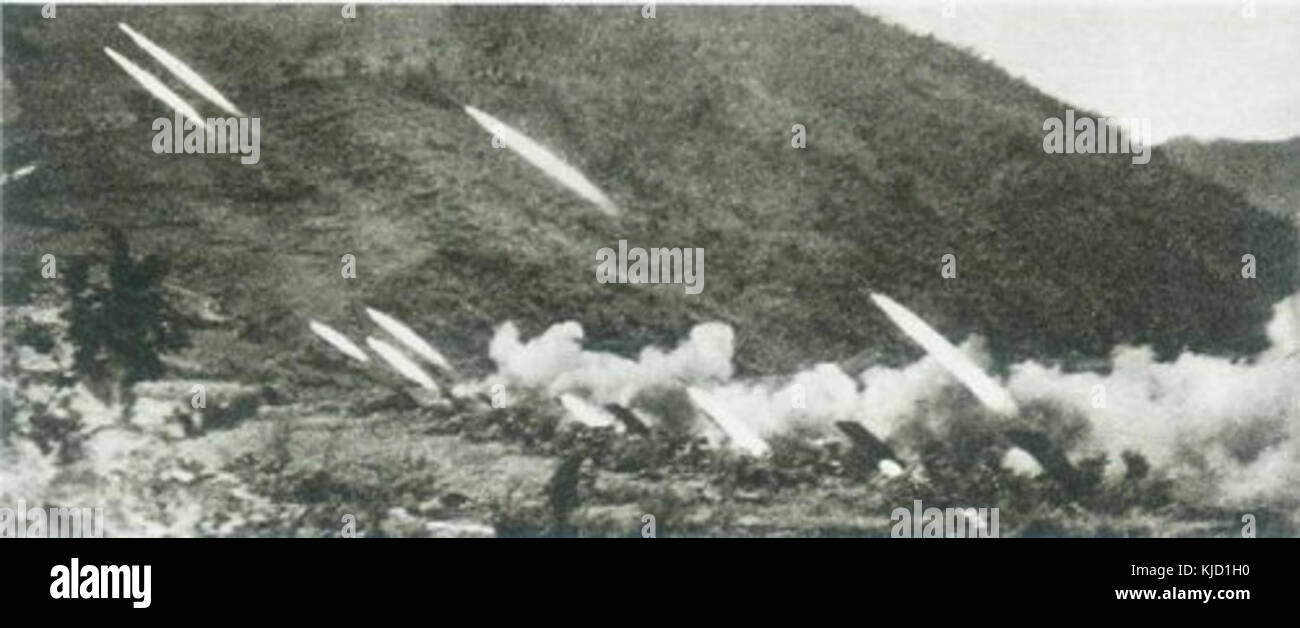 Chinese Historic Rockets 1953 Chinese rockets attack Stock Photo - Alamy