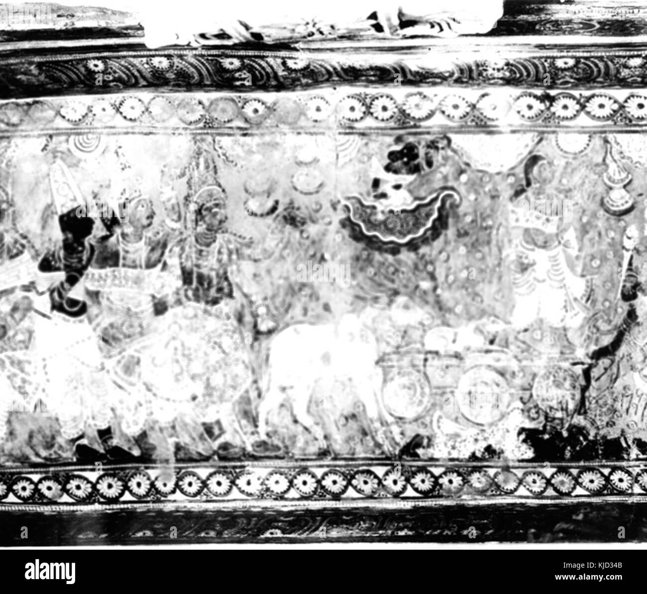 Murals in the Veerabhadra Temple 1949 Stock Photo