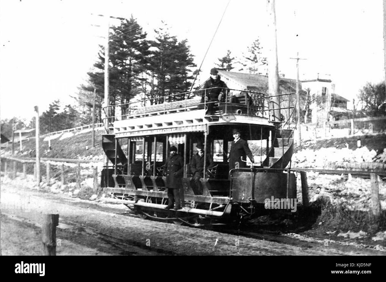 Single truck double deck car 1891 Stock Photo