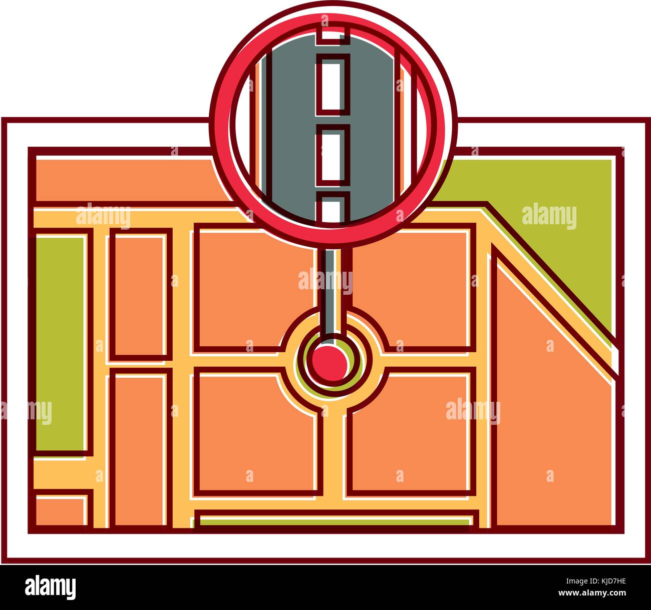 gps navigation map destination pointer road street Stock Vector Image ...