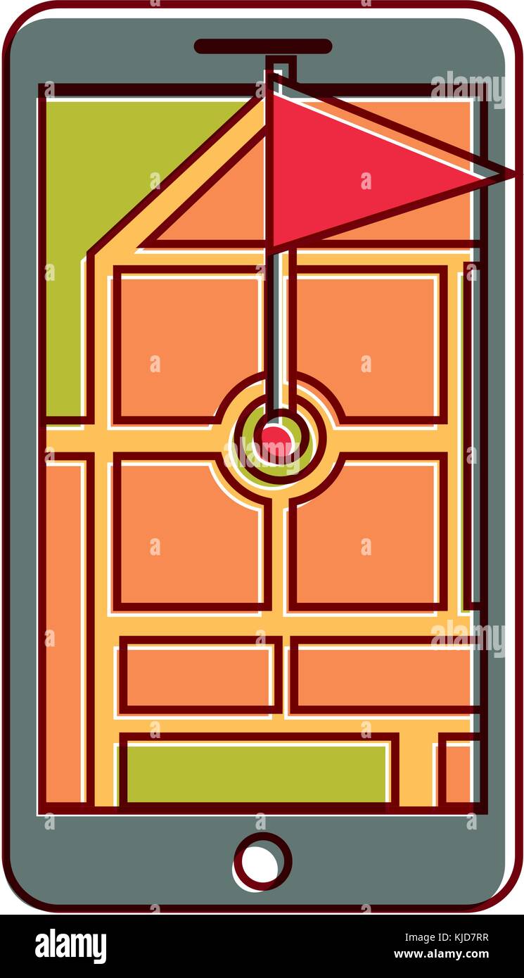 gps navigation pointer map location marker flag Stock Vector Image ...