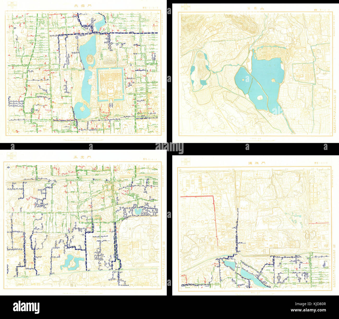 1954 Chinese Topographical Map Set of Beijing, China (45 Maps) Geographicus BeijingTopo gov 1954 