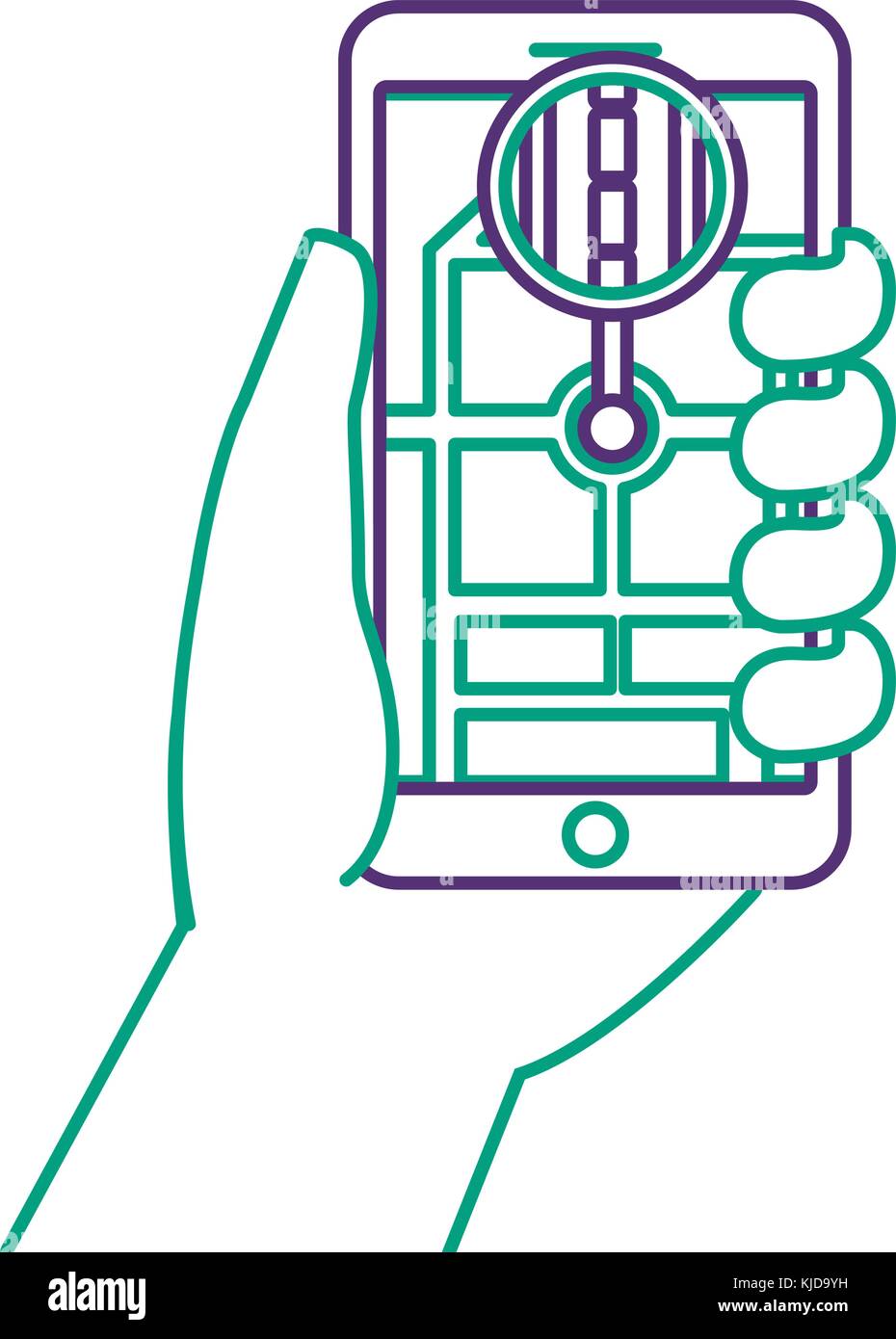 hand holding smartphone gps navigation street Stock Vector Image & Art ...