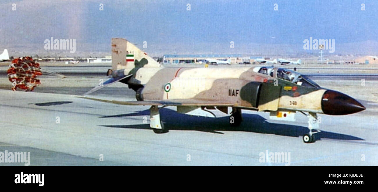 IIAF F 4D Phantom II brake chute Stock Photo