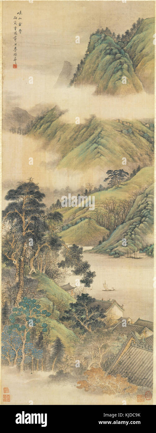 Li Yaoping   Ancient temple among mountains and valleys   Google Art Project Stock Photo