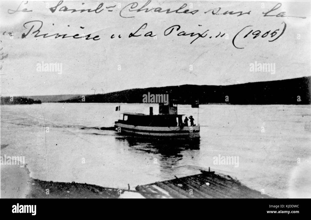 St. Charles an early steamship on the upper Peace River Stock Photo