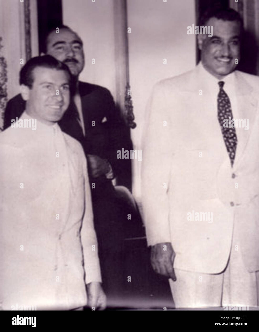 Riad al Bandak with President Gamal Abdel Nasser   1954 Stock Photo