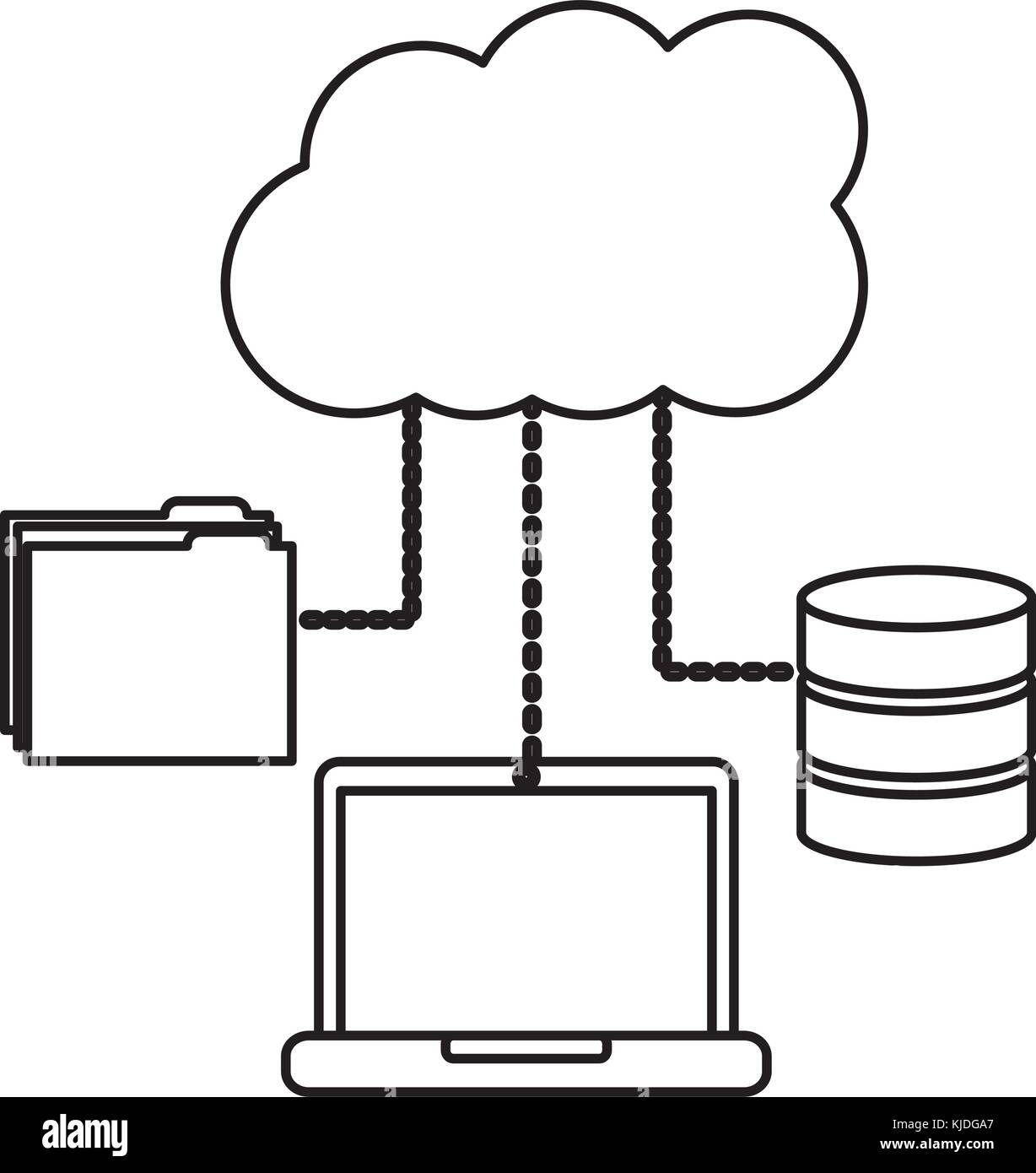laptop computer connection cloud folder and data base technology Stock Vector Image & Art Alamy