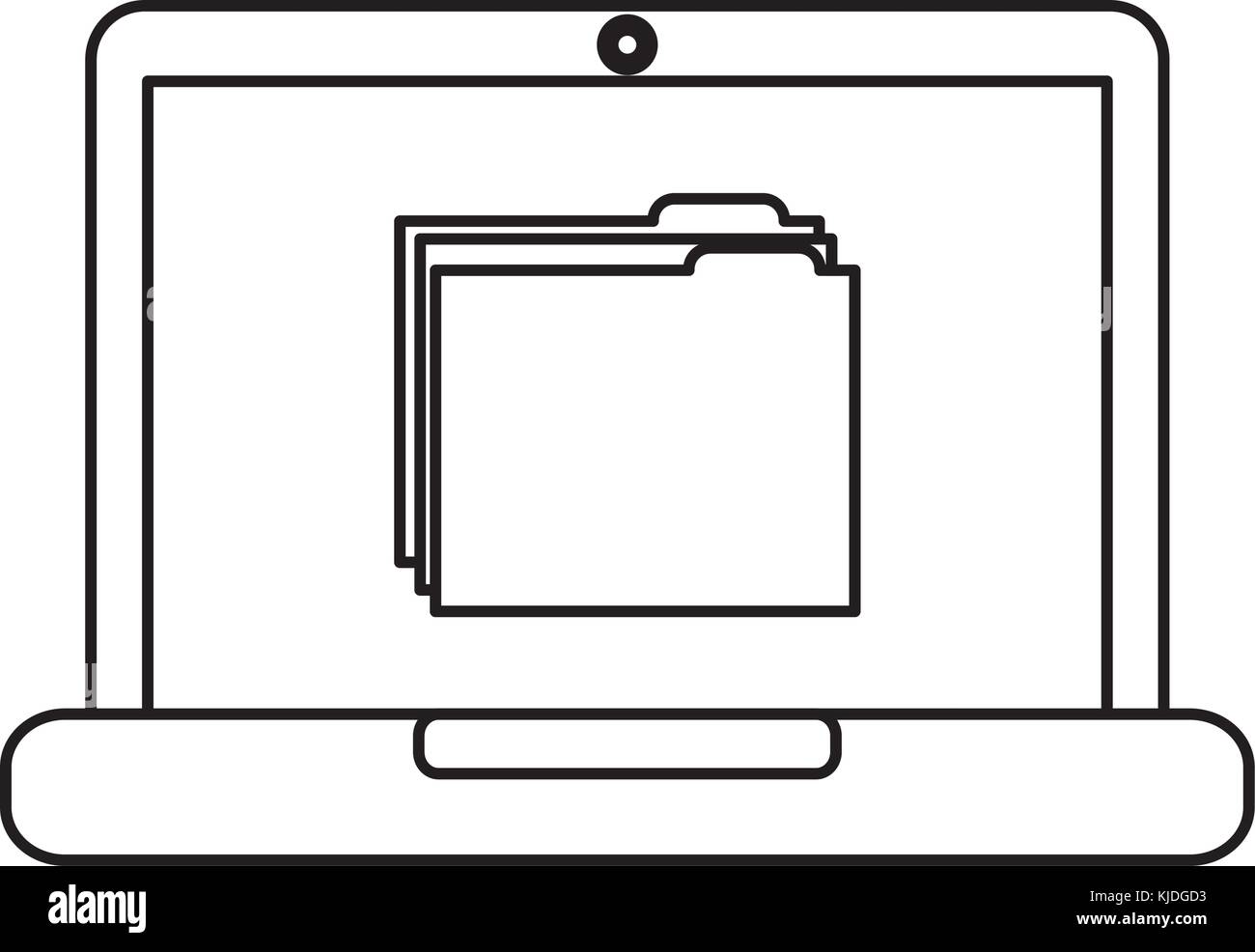 Computer Folder Outline laptop computer folder file document information system Stock Vector ...