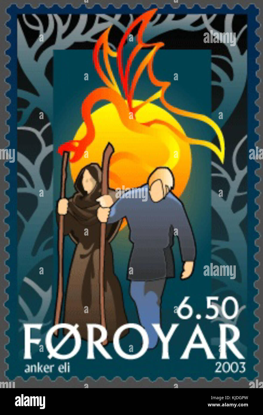Faroe stamp 437 The Return of Baldur and Hodur Stock Photo - Alamy