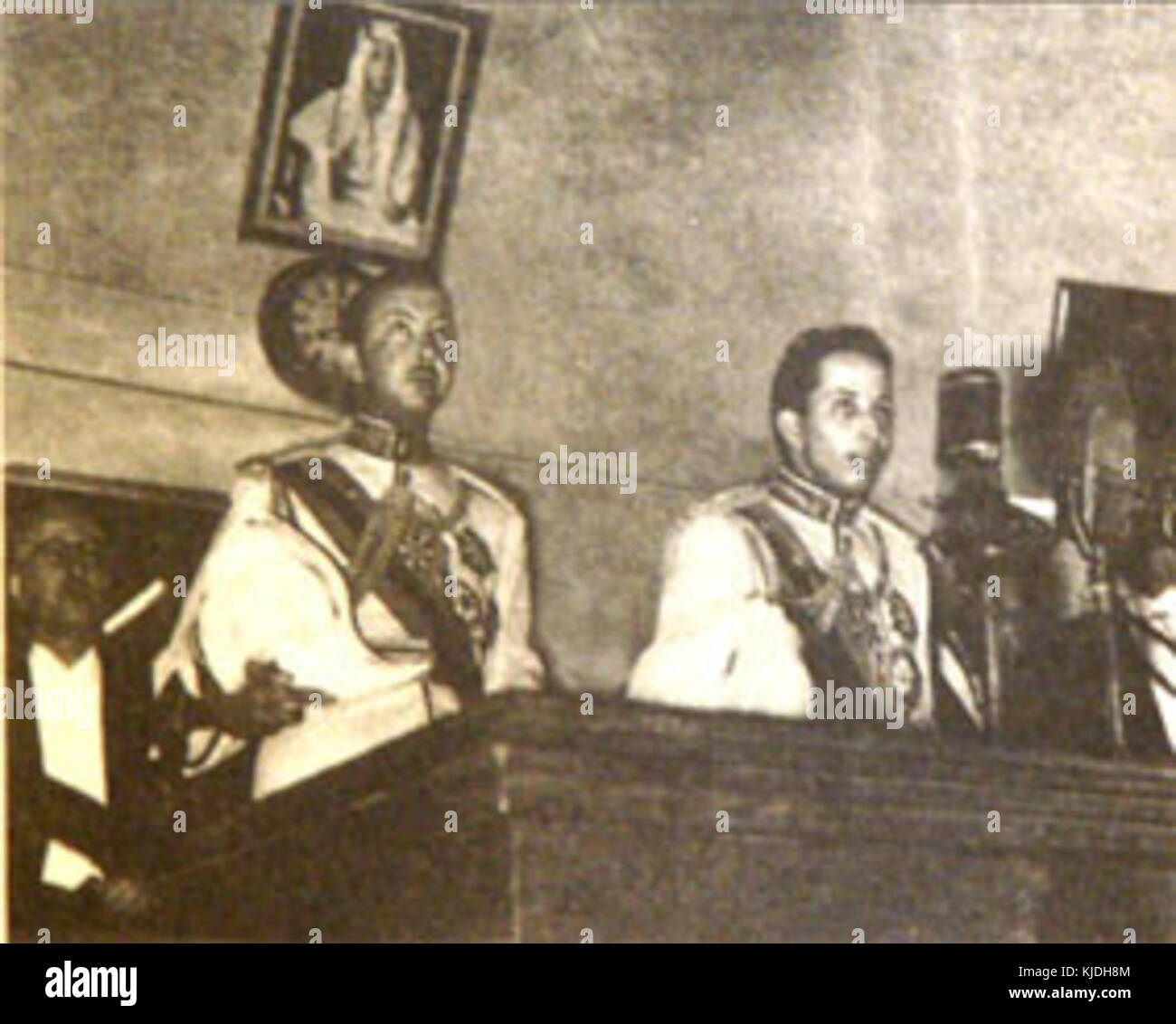 King Faisal II of Iraq with Abd ellah el Hashimi Stock Photo - Alamy