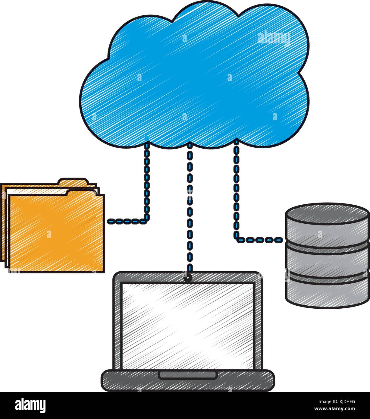 laptop computer connection cloud folder and data base technology Stock Vector Image & Art Alamy