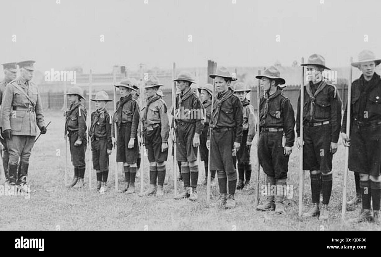 Brigadier General E.A.Cruickshank Reviewing Scouts, Calgary 1915 Stock ...